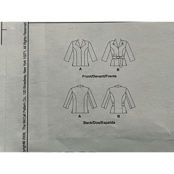 McCalls 5668 suit jacket sewing pattern Nacy Zieman size 8 10 12 14 16 18 20 - Picture 5 of 7